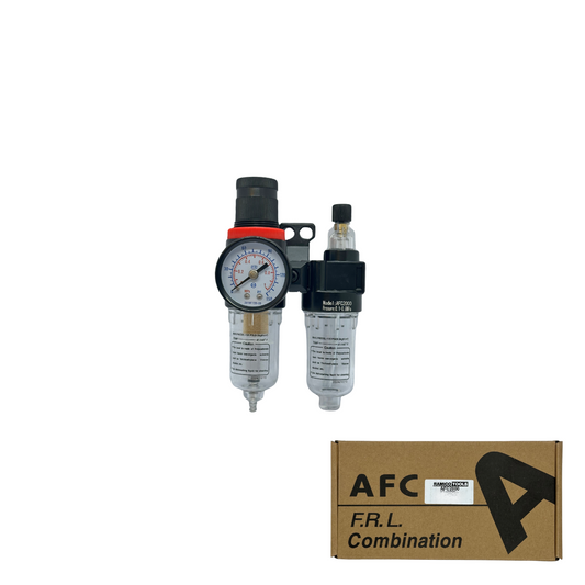 Ramico Tools AFC2000 Pneumatic 1/4" Air Filter Pressure Regulator Kit. Filter, Regulator and Lubricator. F.R.L Combination.