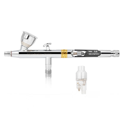 Airgoo Phantom D1 Premium Airbrush, 0.2mm & 0.3mm Needle/Nozzle, Dual-Action Gravity Feed Airbrush with 7ml & 11ml Interchangeable Cups, Mini Filter for Model Painting, Canvas Art, Makeup & Hobby Use