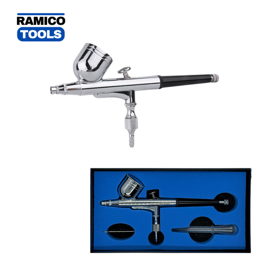 Ramico Tools AirBrush 0.3mm Gravity Feed Adjustable Dual-Action Paint Spray Gun Kit. PS-14