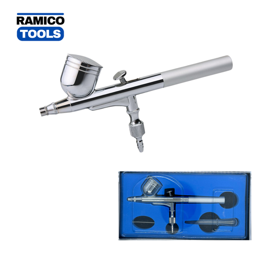 Ramico Tools Air Brush 0.3mm Gravity Feed Dual-Action Paint Spray Gun Kit. PS-13