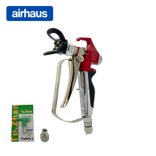 Airhaus Premium Airless Paint Spray Gun High Pressure 248 Bar, 3600 PSI with 517 Reversible Nozzle Tip (ZT-PRO)