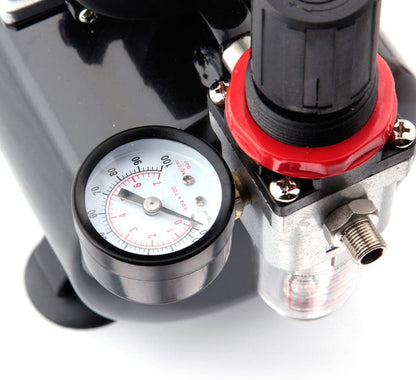 Fengda Air Brush Professional Starter Set Kit with 3L Mini Compressor Air Tank Kit FD-186K, Air Brush FE-130 0.3mm Adjustable Dual-Action & Accesories for Spray Painting Canvas & Model Art, Body Tatto