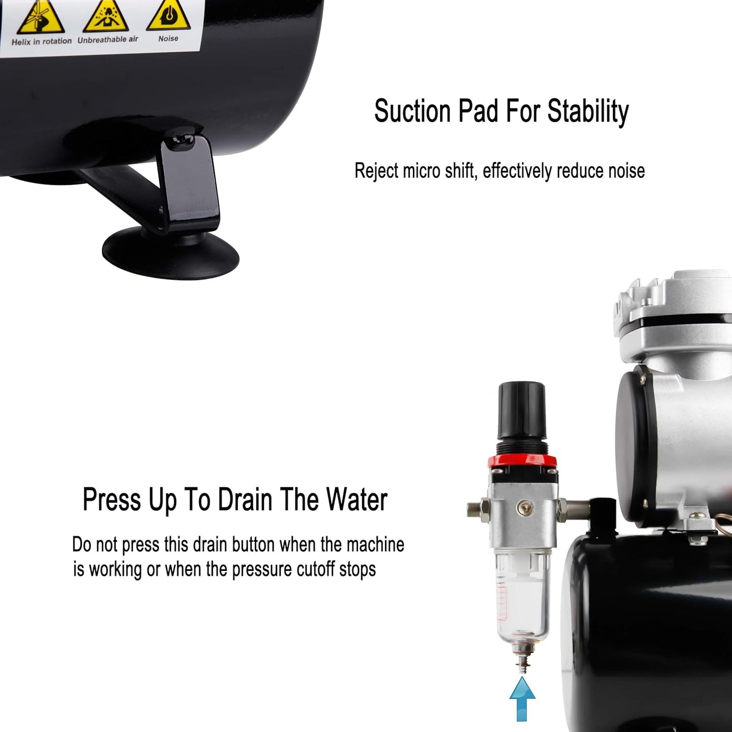 Fengda Air Brush Professional Starter Set Kit with 3L Mini Compressor Air Tank Kit FD-186K, Air Brush FE-130 0.3mm Adjustable Dual-Action & Accesories for Spray Painting Canvas & Model Art, Body Tatto