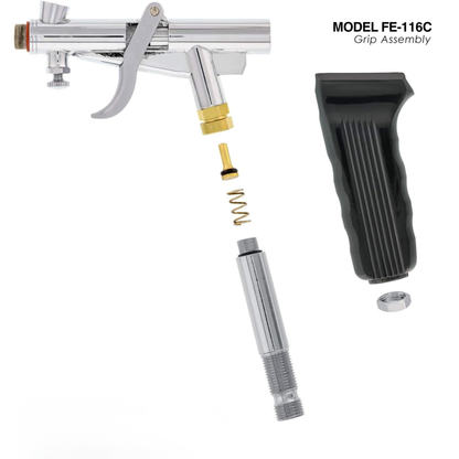 طقم إيربرش Fengda Elite 0.3, 0.5 & 0.8mm جرافيتي فيد، مسدس مزدوج الحركة، مع 3 كوبايات قابلة للتبديل، فونيات وإبرة، وخراطيم هواء مضفر 2 متر (FE-116C)