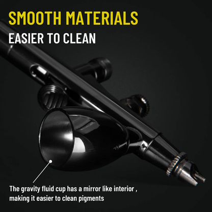 مجموعة مسدس اير برش الطلاء Fengda High End &amp; Deluxe Series Airbrush 0.3 مم، تغذية الجاذبية، ثنائي الحركة مع كوبين قابلين للتبديل لـ Air Brush Master