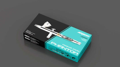 Airgoo Phantom D1 Premium Airbrush, 0.2mm & 0.3mm Needle/Nozzle, Dual-Action Gravity Feed Airbrush with 7ml & 11ml Interchangeable Cups, Mini Filter for Model Painting, Canvas Art, Makeup & Hobby Use