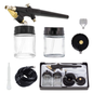 Fengda Airbrush Paint Spray Gun Set, 0.8mm Siphon Type, 2 Glass Cups, 2m Air Tube, BD-138