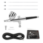 Fengda Air Brush 0.2, 0.3 & 0.5mm Needle/Nozzle, Gravity Feed Adjustable Dual-Action Spray Gun Set and 2 Meter Braided Air Tube. FE-130K
