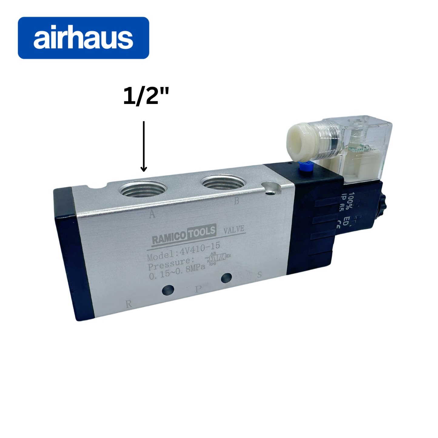 Airhaus/ Ramico Tools 1/2" 4V410-15 Solenoid Valve, 5-Way 2-Position